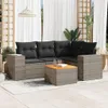 vidaXL 5-tlg. Garten-Sofagarnitur mit Kissen Grau Poly Produktbild-Vorschau 2