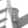 A close-up view of the joint mechanism and a step of a gray ladder or pool ladder. Produktbild-Vorschau