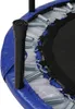 A close-up view of the edge of a trampoline, showing the springs and the blue protective padding. Podgląd zdjęcia produktu