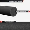 Close-up of a black foam roller with text overlays highlighting product features. Náhľad obrázku produktu