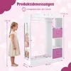 COSTWAY Kindergarderobe mit Spiegel, Kinder Kleiderschrank Produktbild-Vorschau 3