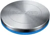 A close-up, studio shot of a round, silver kitchen sink drain control with a blue rubber seal around the bottom. Podgląd zdjęcia produktu