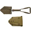 A foldable shovel and its case are displayed against a white background. Produktbild-Vorschau