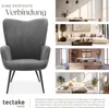 A collage of interior design images showcasing a chair and different rooms, with descriptive text. Náhled obrázku produktu