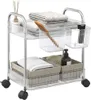 vidaXL Úložný vozík 2 police Transparent 37x28x43,5 cm Náhled obrázku produktu 2