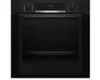 A black Bosch oven with a glass door and control panel. Produktbild-Vorschau
