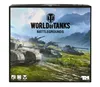 The image shows the packaging of a board game called World of Tanks Battlegrounds, featuring several tanks in a mountainous landscape. Náhled obrázku produktu