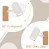 ZMH Deckenleuchte Weiß Deckenstrahler 1 Flammig Holz Produktbild-Vorschau 3