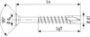 A technical drawing of a screw with dimensions indicated. Produktbild-Vorschau