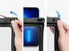 A triptych showing how to use a waterproof phone pouch. Podgląd zdjęcia produktu