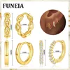 FUNEIA 3 paia di orecchini a cerchio argento 925 orecchini Anteprima dell’immagine prodotto 6