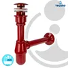 tecuro Siphon mit Pop Up Ablaufventil rot (RAL 3003) - Produktbild-Vorschau 3