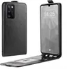 A black flip case for a Samsung Galaxy A41 phone is shown, with the phone inside and the case open. Produktbild-Vorschau