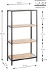 HAKU Regal Büroregal Eiche hell, schwarz  - MDF, Metall, Produktbild-Vorschau 2