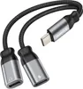 Swissten, USB-C 2in1 Audio & Ladung Splitter Nylon, Schwarz Produktbild-Vorschau 1