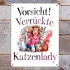 Vorsicht! Verrückte Katzenlady Metallschild XXL in 28x38 cm Produktbild-Vorschau 7