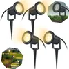 Collage of garden spotlights in different settings, including a rainy outdoor scene and a landscaped garden. Produktbild-Vorschau