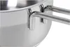 A close-up shot of the handle attachment of a stainless steel pot. Produktbild-Vorschau