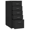 A black filing cabinet with five drawers, one of which is partially open, shown against a white background. Náhled obrázku produktu
