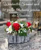 Künstliches Grabgesteck Friedhofsblumen im Holz Topf mit Produktbild-Vorschau 5