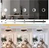 A collage showing a ceiling lamp's dimming and color temperature features, with a room scene at the top and three different lighting scenarios at the bottom. Náhľad obrázku produktu