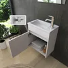 Badmöbel set Hochglanz 3 Tlg Weiß Soft Close Badezimmer Produktbild-Vorschau 2
