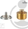 Two plumbing fittings are shown against a white background with a subtle grey graphic overlay. Produktbild-Vorschau