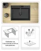 VBChome Edelstahlspüle 58 x 45 cm Schwarz Zubehörset Produktbild-Vorschau 5