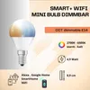A product image for a smart LED bulb, showcasing its features and specifications. Náhled obrázku produktu