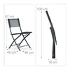 Relaxdays Klappstuhl Balkon, Metall, Kunststoff, Produktbild-Vorschau 4