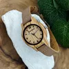 Holzwerk CLARA BROWN kleine Damen Holz Uhr mit Leder Produktbild-Vorschau 2