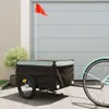 vidaXL Fahrradanhänger Schwarz und Grau 45 kg Eisen Produktbild-Vorschau 2