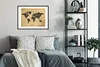 MuchoWow® Gerahmtes Poster Weltkarte - Retro - Braun 80x60 Produktbild-Vorschau 2