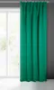A green curtain hangs in front of a window, with a dark gray wall to the right. Produktbild-Vorschau