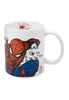 A white ceramic mug with a Spiderman graphic design and text. Produktbild-Vorschau