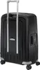 A black Samsonite trolley suitcase shown from the back with its handle extended. Produktbild-Vorschau