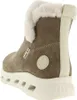 Rear view of a beige boot with white fur lining and a white sole. Produktbild-Vorschau