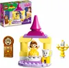 A LEGO DUPLO Disney Princess Belle's Ballroom playset is shown, with the product packaging in the upper left corner and the assembled toy in the center. Podgląd zdjęcia produktu