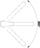 A diagram showing a faucet handle rotating 360 degrees. Produktbild-Vorschau