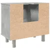 A 3D rendered image showing a cross-section of a cabinet base. Produktbild-Vorschau