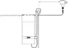 A line drawing of a water filter cartridge and its associated components, mounted on a vertical surface. Produktbild-Vorschau