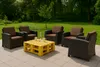 Garten sitzkissen 2er set Braun, Polyrattan-Gartenstuhl Produktbild-Vorschau 8