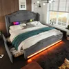 Flieks Lit rembourré 160x200cm avec USB & Type-C, Lit Voir les images du produit 1