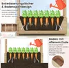 Diagrams illustrating drainage and soil features of a raised garden bed. Produktbild-Vorschau