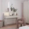 A modern bedroom with a vanity desk, mirror, chair, and wardrobe. Produktbild-Vorschau