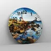 Wanduhr - Rund - Glasuhr - Leuchtturm Ufer Wolke Landschaft Produktbild-Vorschau 4