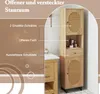 Úzka kúpeľňová skrinka COSTWAY 170 cm, ratanová skrinka na Náhľad obrázku produktu 9