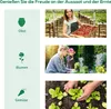 A collage of images showing gardening activities, including harvesting strawberries, planting flowers with a child, and tending to lettuce plants. Voir les images du produit