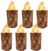Six wooden logs with flames burning on top, arranged in two rows. Produktbild-Vorschau