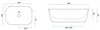 Technical drawings of a sink with dimensions. Náhľad obrázku produktu
